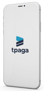App Tpaga - Imagen de un teléfono móvil mostrando el logo de la app.